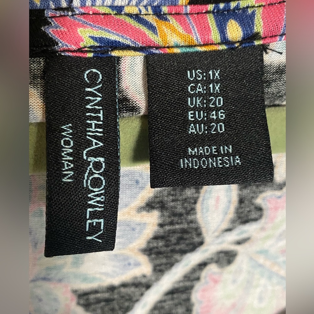 Cynthia Rowley blouse sz 1x - Picture 3 of 3